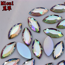 Micui 50 piezas 12*25mm Cristal AB diamantes de imitación plano acrílico caballo ojo gemas lujo Strass cristales piedras para ropa de ZZ320 2024 - compra barato