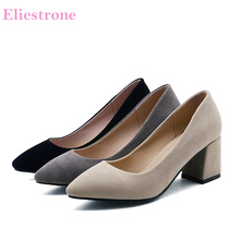 Brand New Elegant Gray Black Women Nude Pumps Breathable High Heels Lady Career Dress Shoes PS27 Plus Big Small Size 11 31 43 47 2024 - buy cheap