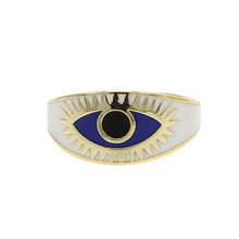 us size 5 6 7 8 white blue enamel turkish evil eye finger ring for women gold color fashion rings 2024 - buy cheap