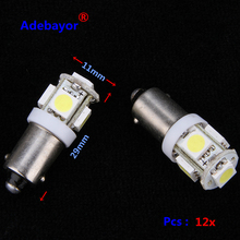 Bombillas LED T11 BA9S 5 SMD 5050, 5SMD T4W 1445 Q65B H6W 182 53 57, lámpara Interior de cuña de bombilla, 7 colores, 30X 2024 - compra barato