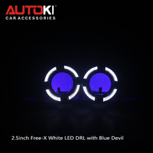 Autoki-lentes de projetor olho de anjo, halo integrado, bisel, máscaras protetoras led drl para 2.5 polegadas, wst, bi-xenon + olhos diabo 2024 - compre barato