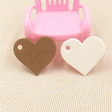 100Pcs Heart Shape Blank Kraft Paper Cardboard Tags 50Pcs Tags With 50Pcs Hemp Strings for Jewelry/Festival/Cake Gift Boxes Tags 2024 - buy cheap