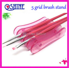Hot Sale High Quality 10PCS Professional 5 Grid Nail Brush Display Stand Acrylic UV Gel Brush Rest Holder For Nails Decoration 2024 - buy cheap