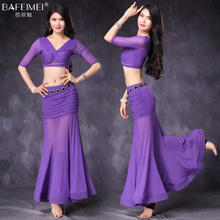 Lady Belly Dance Suit Female Belly Dancing Dress 2pcs Suit Sexy V Collar Dancing Suit Long Oriental Dance Costume D-0055 2024 - buy cheap