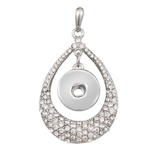 Nova Moda Jóias coração waterdrop Snap Botões Elo da Cadeia Colares gota de água Pingente Fit 18/20 MILÍMETROS Botões de Pressão jewlery IB1177 2024 - compre barato