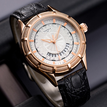 Mens Watches Top Brand Luxury Leather Business Analog Quartz Watch Waterproof Date Gold Watch erkek kol saati relogio masculino 2024 - buy cheap