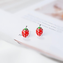 Sole Memory Exquisite Cute Color Strawberry Creative Sweet Student Gift 925 Sterling Silver Fashion Female Stud Earrings SEA471 2024 - buy cheap