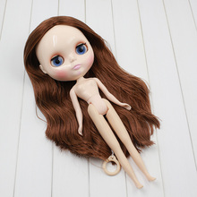 Кукла блайз Обнаженная, фабричная кукла с коричневыми волосами, подходит для шарнирной игрушки «сделай сам» для девочек kdjie