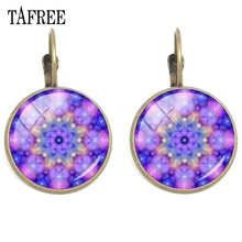 TAFREE-pendientes de cristal de Henna para mujer, aretes de Clip con diseño de Mandala, budismo, Vintage, colorido, HN552 2024 - compra barato