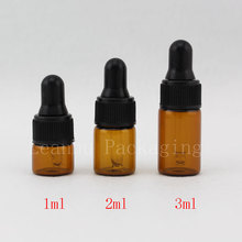 1ml 2ml 3ml Empty Brown Dropper Mini Glass Vial Essential Oil Display Bottle  Small Amber Perfume Sample container Fast Shipping 2024 - buy cheap