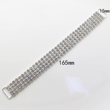 Hot New 10pcs 4 ROWS Sparkling Full Crystal Rhinestone Bikini Connectors Buckle/ Metal Chain For Swimming Wear Bikini Decoration 2024 - buy cheap