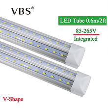 1Pcs LED Tube T8 Integrated 570mm 20W 2FT V-Shape Led Bulbs Tubes Light 2Feet AC85-265V 96LEDs SMD2835 2000lm 270 Degree CE ROHS 2024 - buy cheap