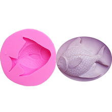 M0856-moldes de silicona con forma de pez para Fondant, jabonera 3D de dibujos animados de animales para dulces, gelatina, Chocolate, decoración, herramienta para hornear 2024 - compra barato