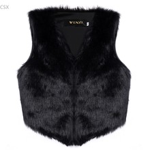 New Women Winter Faux Fur Vests Fashion Warm Sleeveless Multi-Size Vest Jacket Coat With Waistcoat Outwear Colete De Pele 2024 - buy cheap