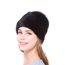 Women's Winter real natural Whole fur mink fur Hat Cap top Fox Hairball Ear protection Hat 2024 - buy cheap