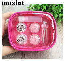 IMIXLOT Cute Contact Lenses Storage Box Cartoon Cat Contact lens Box Eyes Care Kit Holder Travel Rhinestone Container 2024 - buy cheap