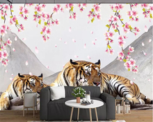 beibehang mural Wallpaper for kids room custom 3d tiger break wall photo wallpaper sofa background wallpaper papel de parede 3d 2024 - buy cheap