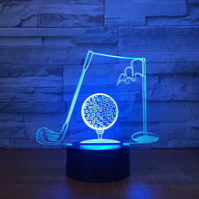 Visual Stereo Led 3d Night Light Golf 3d Night Light Fixtures Touch Remote ControlLed Desk Table Lamp Baby Sleeping Lighting 2024 - buy cheap