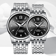 Relógio de pulso luminoso unissex, relógio de quartzo de aço inoxidável com pulseira, da moda, para casais, negócios, casual e à prova d'água 2024 - compre barato