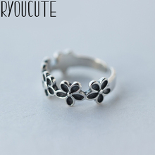 Anéis românticos com flores retrô para mulheres, joia de luxo, anel de dedo, joias, anel 2024 - compre barato