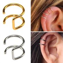 New 1 PC  Fashion 6 Colors Stainless Steel Earing Cuff Clip On Earrings Ear Cuffs For Women Men Ear Clips Jewelry Accessories 2024 - buy cheap
