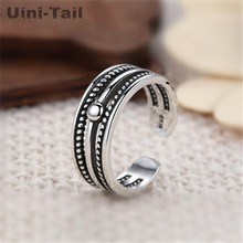 Uini-tail anel 2019 de prata esterlina 925, anel com torção de prata retrô tailandês, tendência, simples e criativo feminino ed78 2024 - compre barato