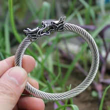 Nova 316L Viking Dragão pulseiras & bangles pulseira Do Punk Pulseiras de aço inoxidável Homens pulseira de Presente de Natal 2024 - compre barato
