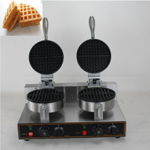 Máquina de waffle elétrica de cabeça dupla cammercial de boa performance à venda de máquina elétrica de waffle 2024 - compre barato