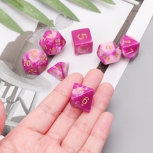 7 pçs conjunto de dados d4 d6 d8 d10 d12 d20 para dungeons & dragão d & d rpg poli jogo 2024 - compre barato