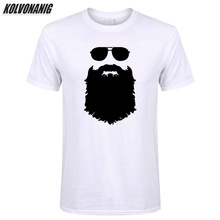 Забавная футболка с графическим принтом бороды, хлопковая свободная Мужская одежда, подарок для мужа, белая крутая футболка, мужские футболки большого размера 2024 - купить недорого