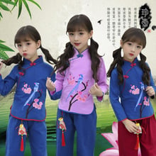 High quality Chinatown Hanfu Kids Girls kung fu Suit Chinese Traditional Costumes New Year Children Clothing set Cotton Retro 2024 - buy cheap
