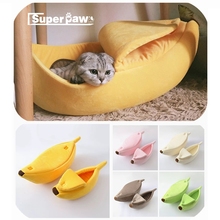 Cama de plátano para gato y perro, cojín para cachorro, caseta cálida y portátil, cesta para mascotas, cama para gatos y gatitos, YZB10 2024 - compra barato