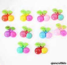 250 piezas 20x19x6mm colores mezclados lunares cereza cabujón resina flatback botón del teléfono kawaii joyería hacer baya de lunares 2024 - compra barato