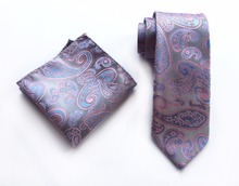 Conjunto de corbata Formal para hombre, corbatas florales de lavanda de seda, moda de diseño, 8cm 2024 - compra barato