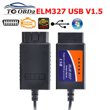 ELM327 USB HW V1.5 OBD2 диагностический инструмент ELM 327 V1.5 OBDII Автомобильный диагностический интерфейс сканер ELM-327 OBD 2 Поддержка нескольких языков 2024 - купить недорого