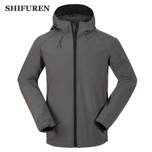 SHIFUREN Homens Casaco de Inverno Jaqueta Com Capuz Quente Windstopper Esqui Acampamento Caminhadas Ao Ar Livre À Prova D' Água Revestimento de Escudo Macio Outerwear 2024 - compre barato