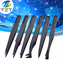 TZT 6pcs Anti-static Electronic Tweezers Kit ESD Plastic Forceps PCB Repair Hand Tools Set 2024 - buy cheap