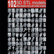 102pcs Religion collection icons 3d model STL relief for cnc STL format Christian 3d model stl relief artcam vectric aspire 2024 - buy cheap