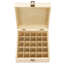 Caja de aceites esenciales de madera maciza con 25 ranuras, organizador protector de caja de almacenamiento de materiales de maternidad, 18,6x18,6x18,5 cm 2024 - compra barato