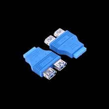 Cable de placa base con 2 puertos USB 3,0 A hembra A 20 pines, 20 pines/19 pines A USB 3,0 2024 - compra barato