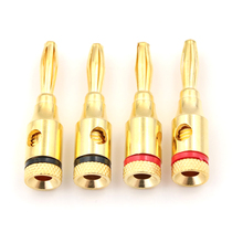 Tornillo de Cable de altavoz Musical chapado en oro, 4 Uds., 4mm 2024 - compra barato