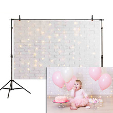 Mehofoto fundo bokeh para fotografia, fundo de parede de tijolos com glitter branco para chá de bebê, cabine fotográfica 2024 - compre barato