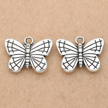 KJjewel Tibetan Silver Plated Butterfly Charm Pendants Jewelry Diy Jewelry Making Bracelet Accessories 14x18mm 2024 - buy cheap