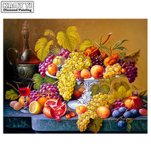 Bordado de diamantes de frutas, decoración de la pared de la cocina, pintura de diamantes, cuadro de mosaico de cristal cuadrado completo de diamantes de imitación YY 2024 - compra barato