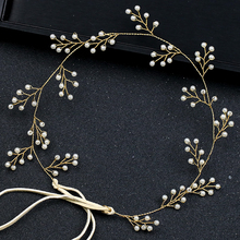 Vintage Gold Round Simulated Pearl Hair Accessories For Women Bride Handmade Headband Tiara Headpiece Wedding Hair Accessories 2024 - buy cheap
