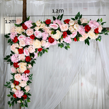 Guirnalda de flores de hortensia de imitación para decoración de exteriores, arco de fiesta de boda, conjunto Floral de decoración de fondo de Hotel, flor de 120cm 2024 - compra barato