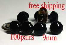 100 pairs 9mm full black plastic safety toy eyes with washer for toy accessories 2024 - buy cheap