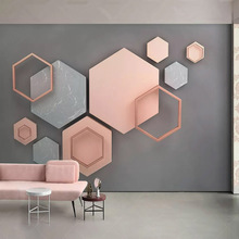 Papel de parede 3d geométrico hexagonal, arte criativa, moderno, simples, pintura de parede, sala de estar, plano de fundo de tv, decoração de parede 3 d 2024 - compre barato