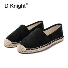 Spring Summer Women Loafers Cane Hemp Straw Fisherman Flat Heels Canvas Shoes Espadrilles Woman Lazy Flat Zapatos Mujer Big Size 2024 - buy cheap