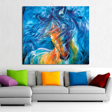 Wall Art 100% Handpainted Running Crazy Horse on Canvas Modern Abstract Pictures Animal Oil Paintings for Home Decor 2022 - buy cheap